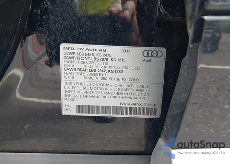 2018 Audi Q5 2.0T Premium/2.0T Tech Premium from USA, damaged, VIN WA1ANAFYXJ2012245